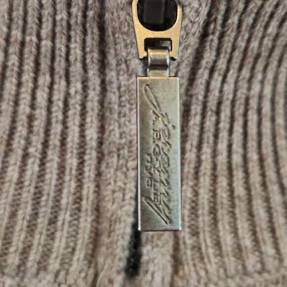 Jeremy Argyle NYC 100% Merino Wool Taupe 1/4 Zip Long Sleeve Sweater Size XXL - Picture 6 of 9